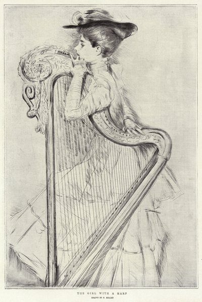 La Fille à la Harpe - Paul Cesar Helleu