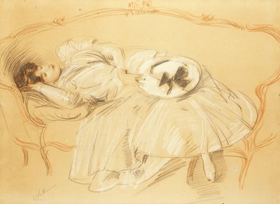 Jeune femme au divan - Paul Cesar Helleu