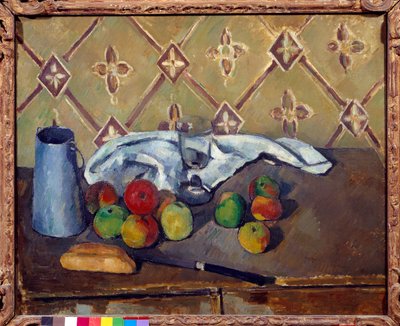 Fruits, serviette, pain et boîte de lait - Paul Cézanne