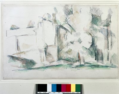 Maison à travers les arbres - Paul Cézanne