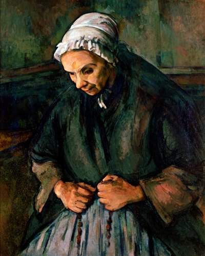 Vieille femme au rosaire. Peinture de Paul Cézanne (1839-1906) 1896. Londres, National Gallery - Paul Cézanne