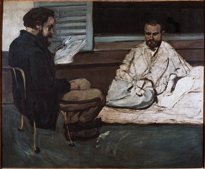 Paul Alexis lisant un manuscrit à Émile Zola - Paul Cézanne