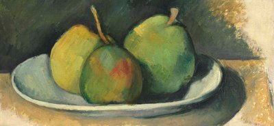 Poires sur une assiette blanche - Paul Cézanne