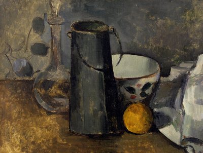Nature morte avec carafe, bidon de lait, bol et orange - Paul Cézanne