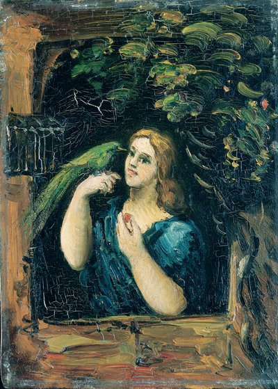 Femme avec un perroquet (La Femme au perroquet) - Paul Cézanne