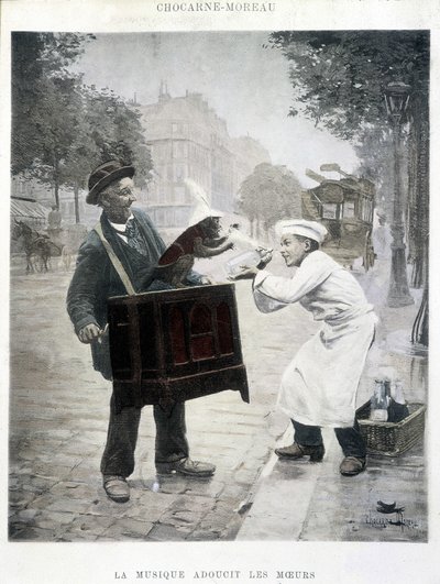 La musique adoucit les mœurs, peinture de Chocarne-Moreau, vers 1900 - Paul Charles Chocarne Moreau