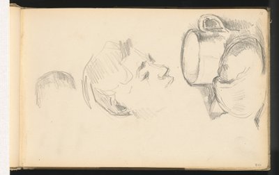 Une tête, une tasse et un petit pain - Paul Cézanne