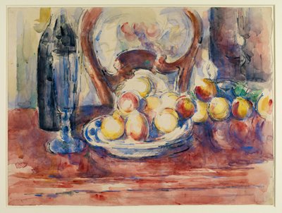 Pommes, bouteille et dossier de chaise, vers 1904-06 - Paul Cézanne