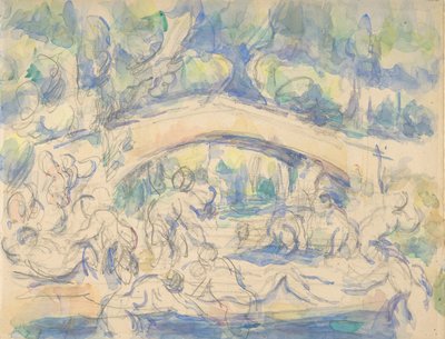 Baigneurs sous un pont (recto), 1900-1906 - Paul Cézanne