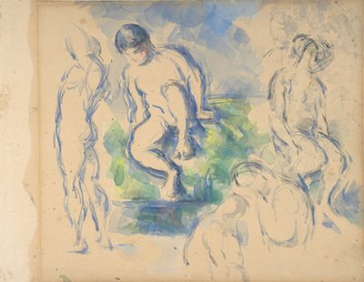 Baigneurs recto, Nature morte verso - Paul Cézanne