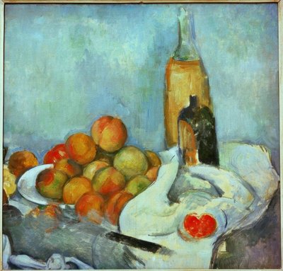 Bouteilles et pêches - Paul Cézanne