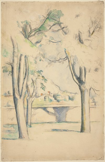 Mont Sainte-Victoire vu au-delà du mur du Jas de Bouffan - Paul Cézanne