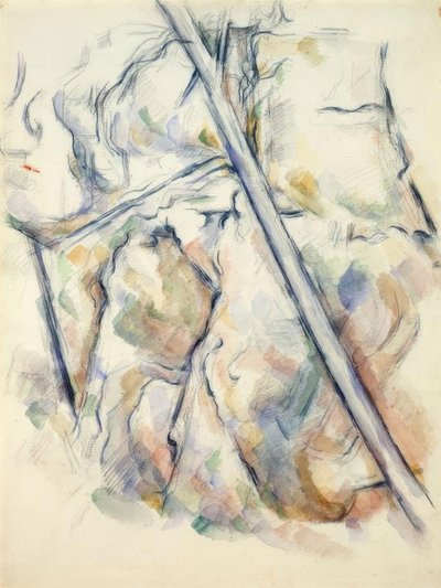 Pin et rochers près des grottes au-dessus de Château-Noir - Paul Cézanne