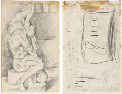 Esquisse de Sculpture Anatomique (recto) - Paul Cézanne