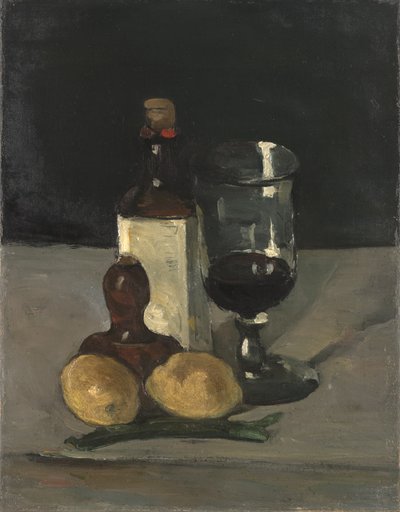 Nature morte avec bouteille, verre et citrons - Paul Cézanne