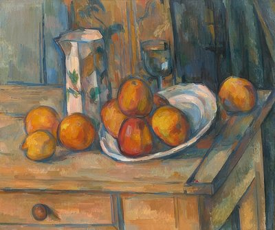 Nature morte avec cruche de lait et fruits - Paul Cézanne