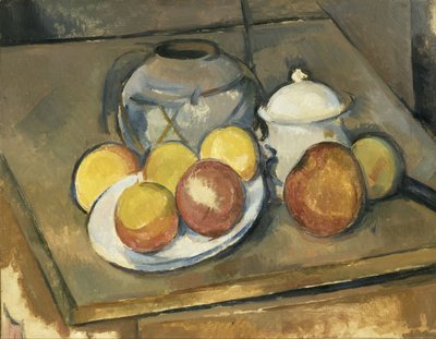 Vase, sucrier et pommes - Paul Cézanne