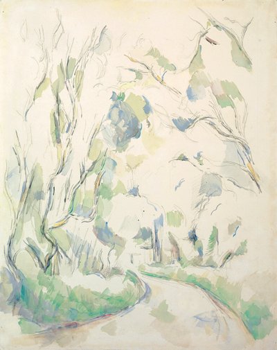 Puits et route tournante dans le parc de Château Noir, c.1900 - Paul Cézanne