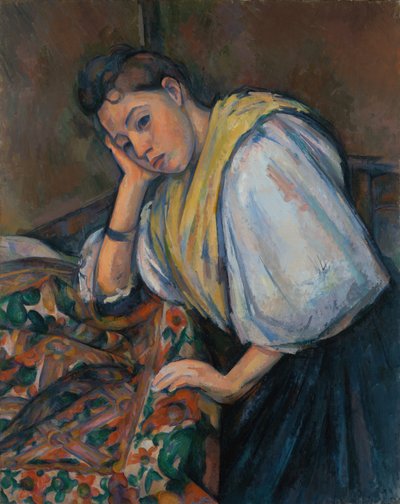 Jeune femme italienne à table - Paul Cézanne