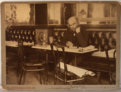 Paul Verlaine au café François 1er à Paris, 1892 - Paul Dornac