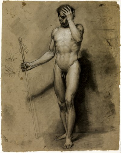 Nu masculin debout (recto); Tête classique (verso) - Paul Emile Detouche