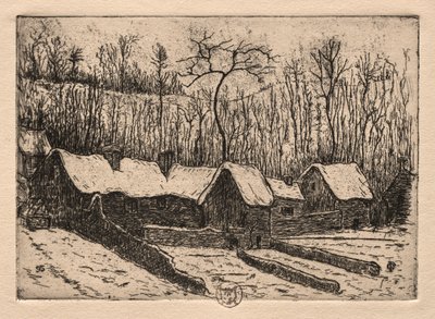 Six eaux-fortes : La boulangerie au toit de chaume, Auvers - Paul Gachet