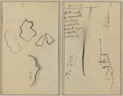 Un profil et quatre formes; Esquisse de la tête d
