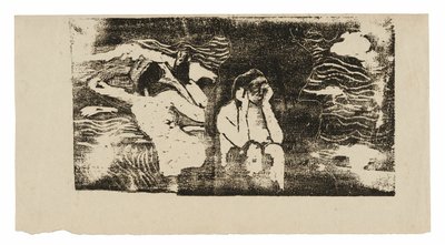 Aux Roches Noires, de la suite de gravures sur bois tardives - Paul Gauguin