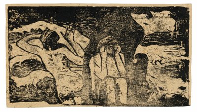 Aux Roches Noires, de la suite de gravures sur bois tardives - Paul Gauguin