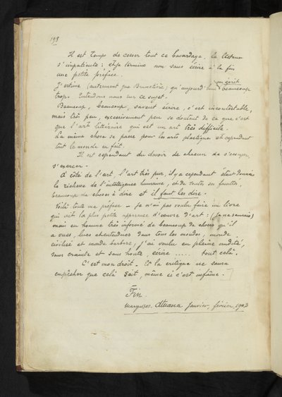 Avant et après - Dernière page du texte principal - Paul Gauguin