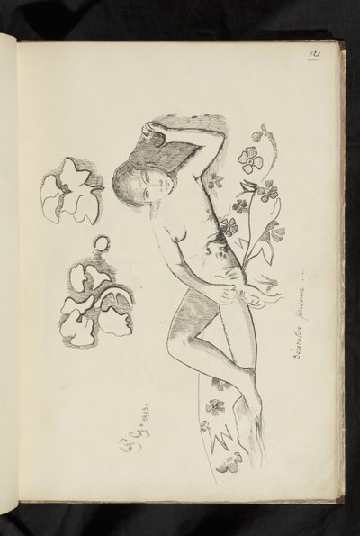 Avant et après - dessin "Personne décorative" - Paul Gauguin