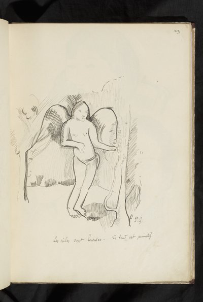 Avant et après - dessin "Les ailes sont lourdes. Le tout est primitif" - Paul Gauguin