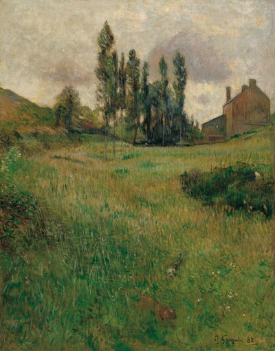 Chiens courant dans un pré, 1888 - Paul Gauguin