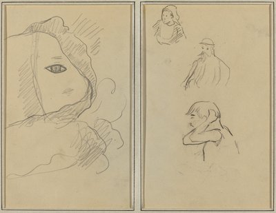 Œil et partie du visage; Une Bretonne et deux hommes - Paul Gauguin