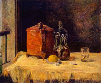 French: À la fenêtre, nature morte At the Window - Paul Gauguin