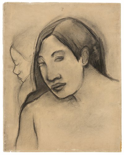 Têtes de femmes tahitiennes, vues de face et de profil - Paul Gauguin