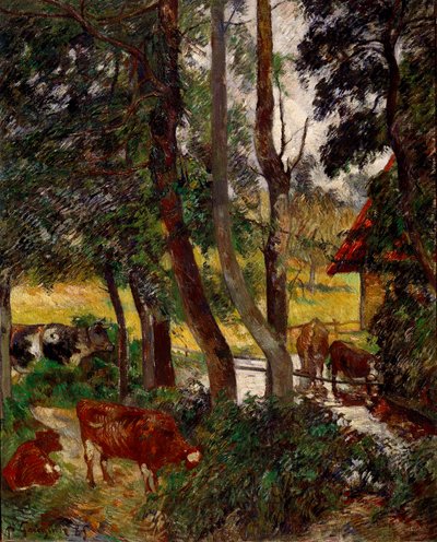 Paysage en Bretagne - Vaches à l