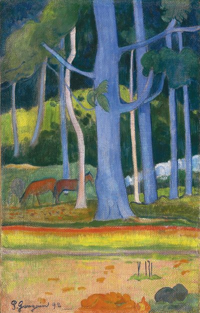 Paysage aux troncs bleus, 1892 - Paul Gauguin