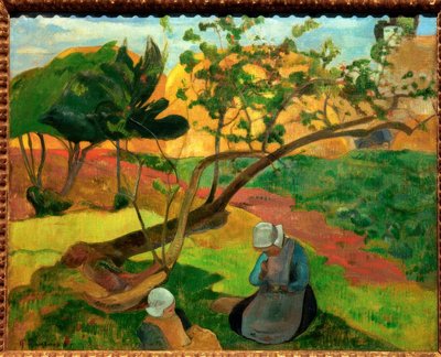 Paysage avec deux femmes bretonnes - Paul Gauguin