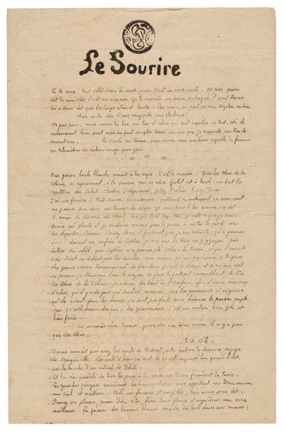 Le sourire: Journal sérieux, nov. 1899 - Paul Gauguin