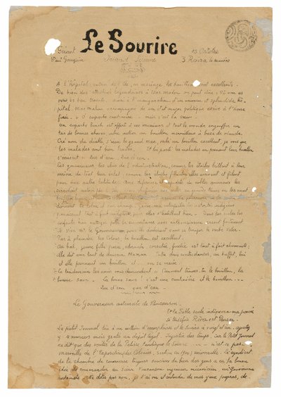Le sourire: Journal sérieux, Oct. 13, 1899 - Paul Gauguin