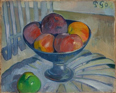 Bol de fruits sur une chaise de jardin - Paul Gauguin