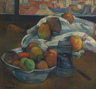 Bol de fruits et cruche devant une fenêtre. Vers 1890 - Paul Gauguin