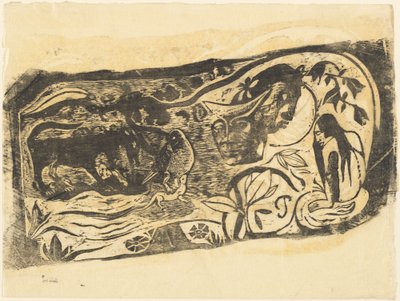Planche au diable cornu - Paul Gauguin