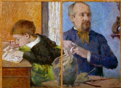 Portrait du sculpteur Jean Paul Aubé (1837-1907) et de son fils Emile - Paul Gauguin