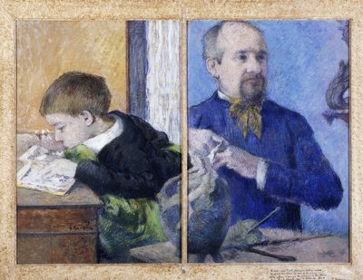 Portrait du sculpteur Jean-Paul Aubé 1837-1916 avec son fils Emile, 1882 - Paul Gauguin