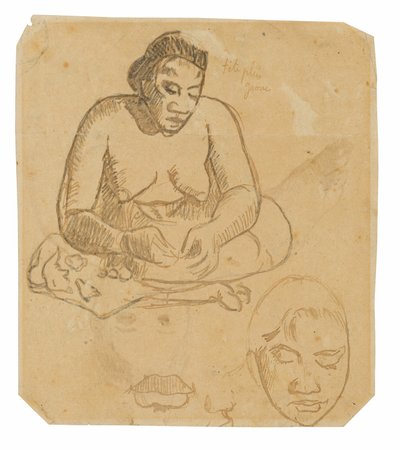 Femme tahitienne assise (recto); Femme tahitienne debout (verso) - Paul Gauguin