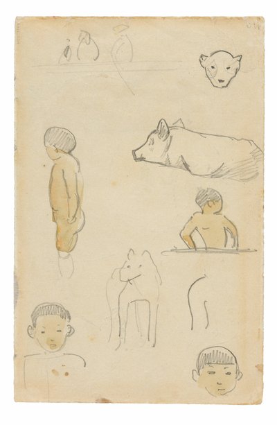Esquisses de figures debout et d