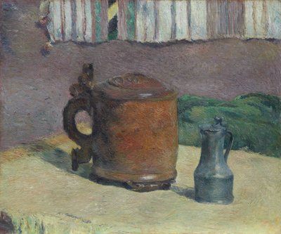 Nature morte : Chope en bois et pichet en métal - Paul Gauguin