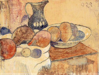 Nature morte avec une cruche et des fruits - Paul Gauguin